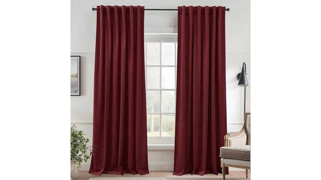 velvet burgundy curtain panels