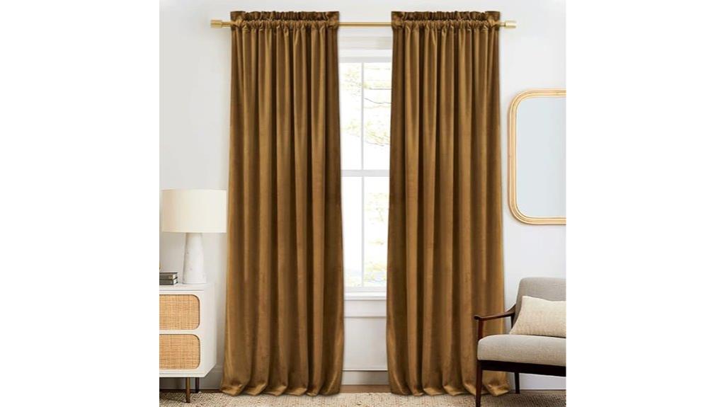 velvet curtain set pair