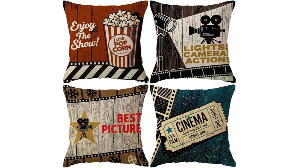vintage cinema poster pillows