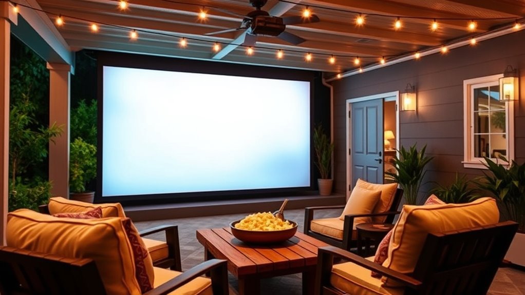 weatherproof outdoor cinema setup