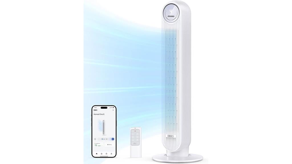 wifi enabled bedroom tower fan
