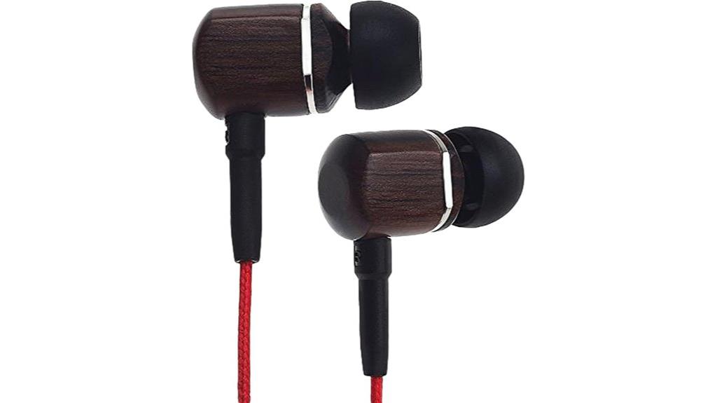 wooden in ear headphones