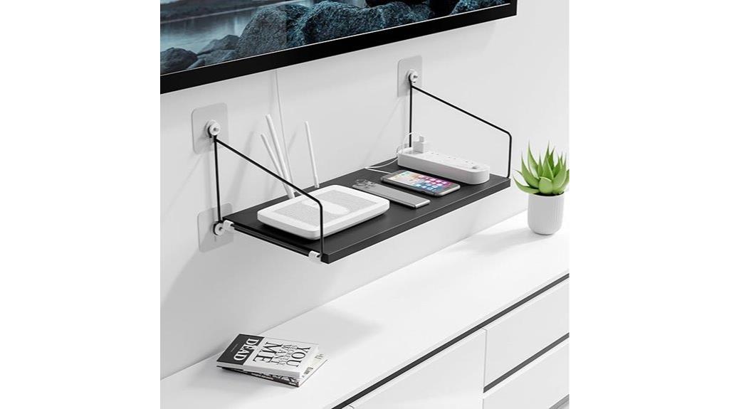 wooden shelf for electronics