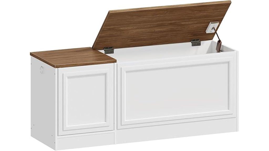 wooden storage bench
