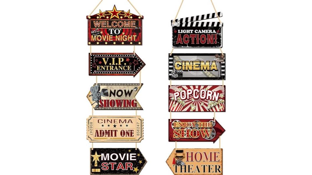 wooden vintage theater signs