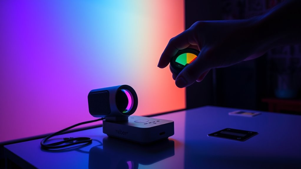 adjust projector colors manually