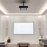 futuristic minimalist projection spaces
