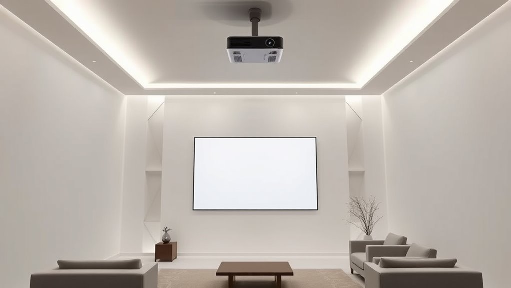 futuristic minimalist projection spaces