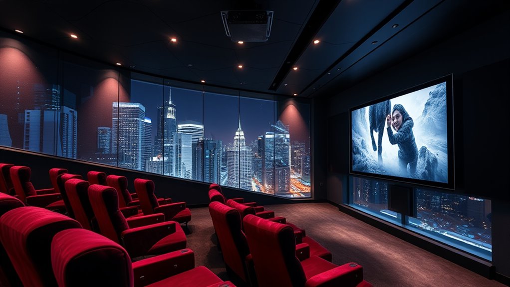 glass wall theater rooms