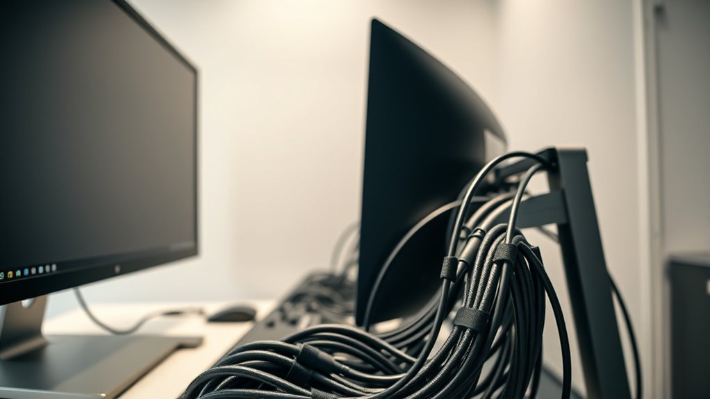 organizing screen cables neatly