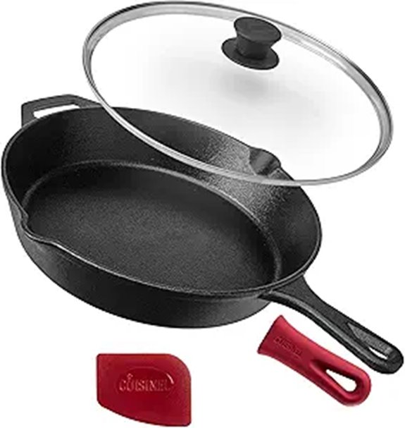 Cuisinel 12-Inch Cast Iron Skillet with Lid
