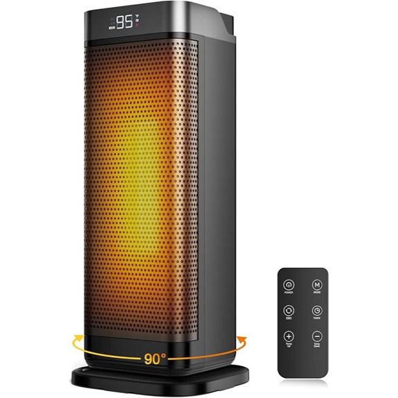 Portable 1500W Space Heater with Remote and Timer