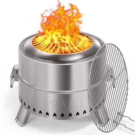 Ciays 17-Inch Smokeless Firepit with Accessories