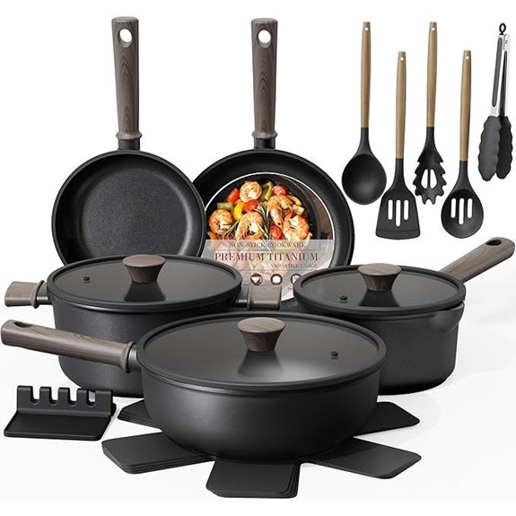 Astercook 19-Piece Non-Stick Titanium Cookware Set