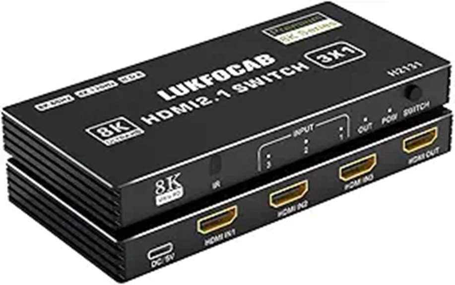HDMI 2.1 Switch 3 in 1 Out 8K/4K