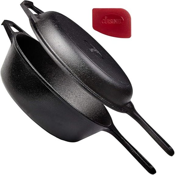 Cuisinel 3-Qt Cast Iron Skillet and Lid