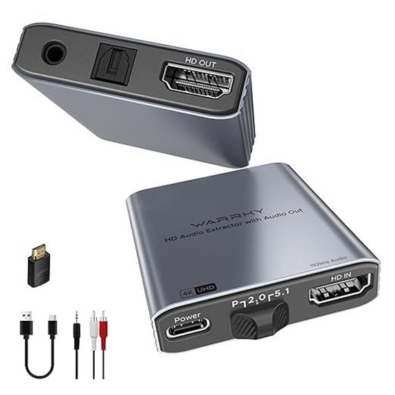 WARRKY 4K HDMI Audio Extractor with Optical & Aux