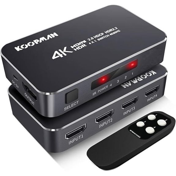 Koopman 4K HDMI Switcher with Remote and HDR