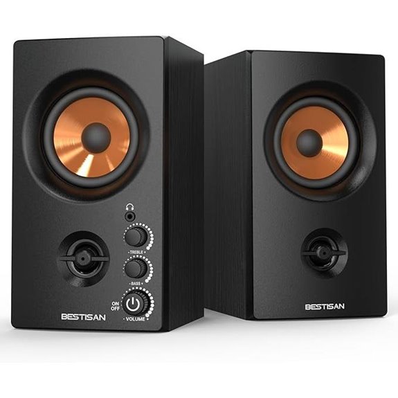 BESTISAN 50W Bluetooth Bookshelf Speakers with Bass