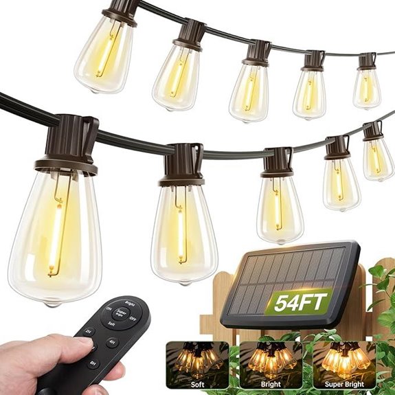 Addlon 54ft Solar String Lights with Remote & USB