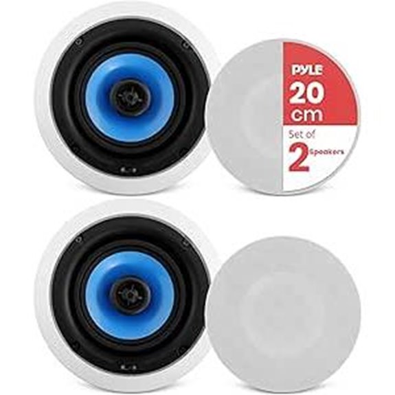 Pyle 8” In-Wall Speakers 250W Hi-Fi Stereo