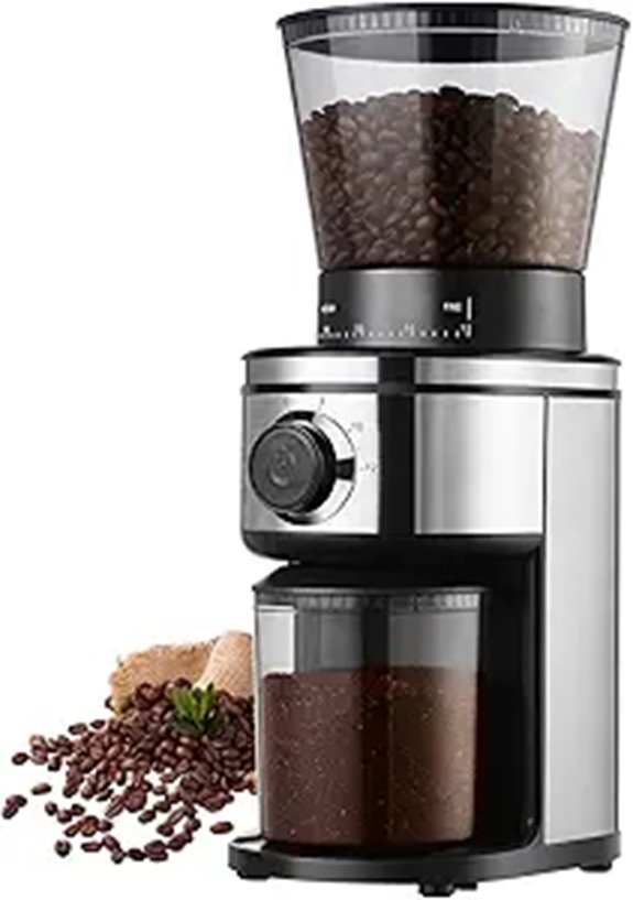 Burr Electric Conical Coffee Grinder with Adjustable Settings