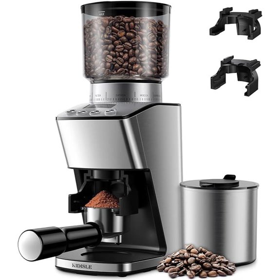 Conical Burr Coffee Grinder with 51 Settings and Timer