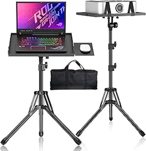 Adjustable Projector & Laptop Tripod Stand with Tray