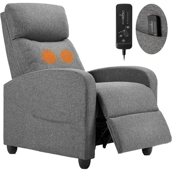Sweetcrispy Adjustable Recliner Chair with Lumbar Support