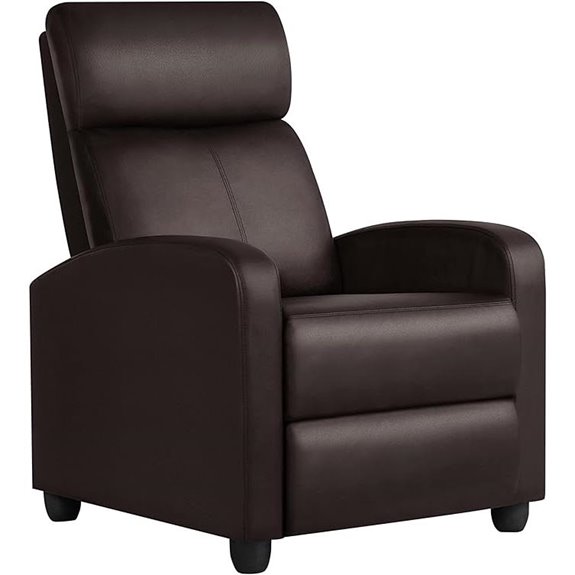 Yaheetech Faux Leather Recliner Chair Brown