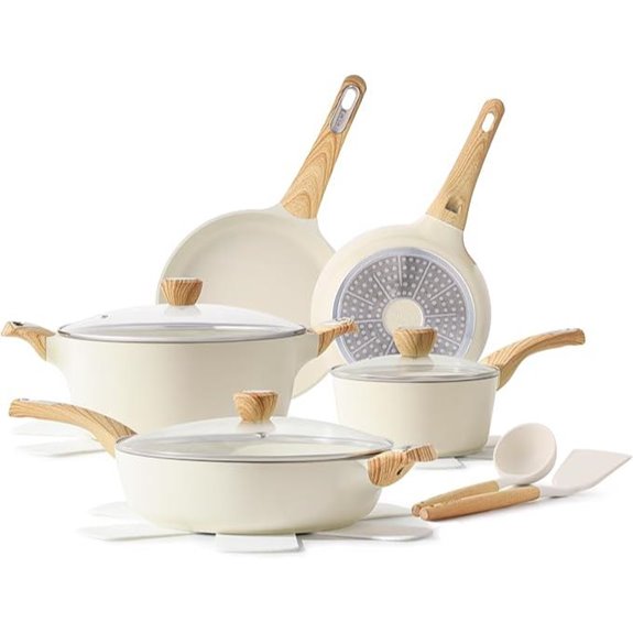 SENSARTE 14-Piece Ceramic Non-Stick Cookware Set