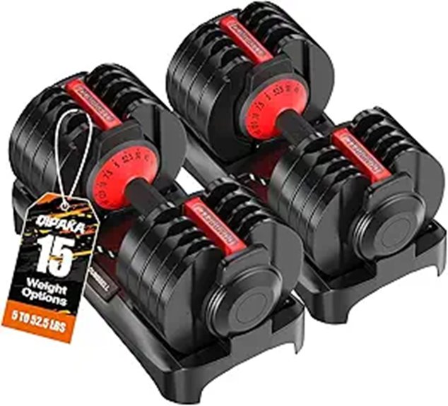Adjustable Dumbbells Set with Anti-Slip Grip