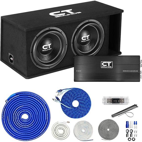 CT Sounds Dual 12” 2600W Bass Package with Amp