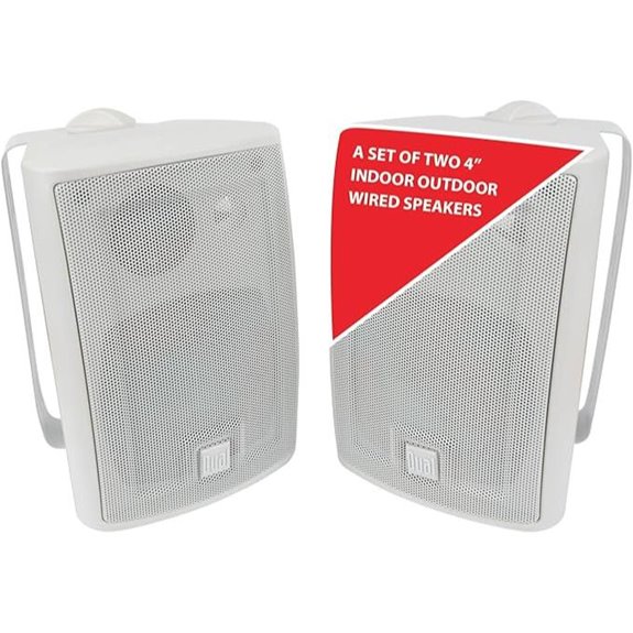 Dual Electronics LU43PW 4 3-Way Outdoor Indoor Speakers