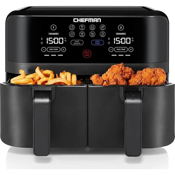 Chefman TurboFry Touch Dual Air Fryer with Double Basket