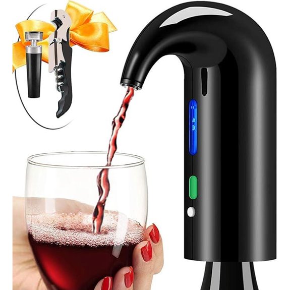 Electric Wine Aerator and Preserver with Pour Spout