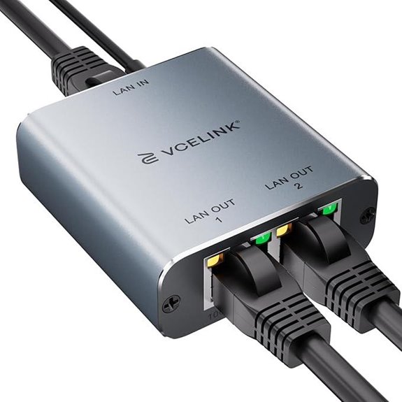 VCELINK Ethernet Splitter 1 to 2 1000Mbps Network Switch
