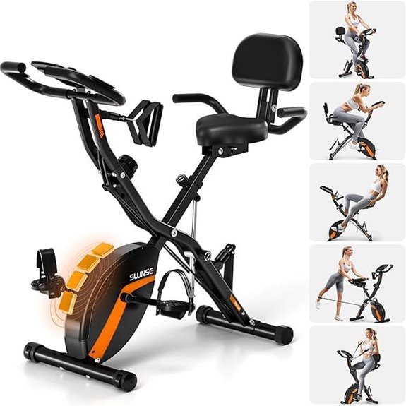 SLUNSE 5-in-1 Foldable Exercise Bike with Resistance