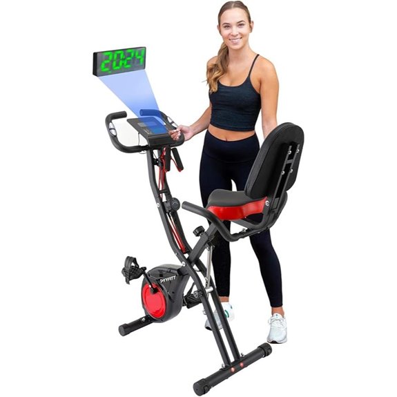 YYFITT 3-in-1 Foldable Exercise Bike with Backrest