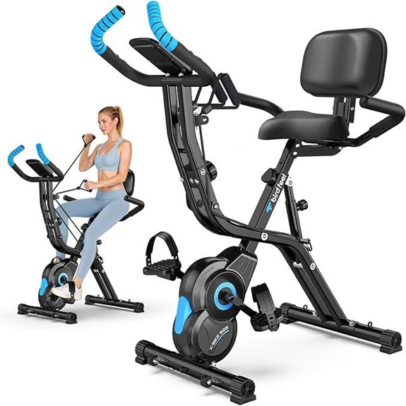 Foldable Exercise Bike with Resistance & LCD Monitor