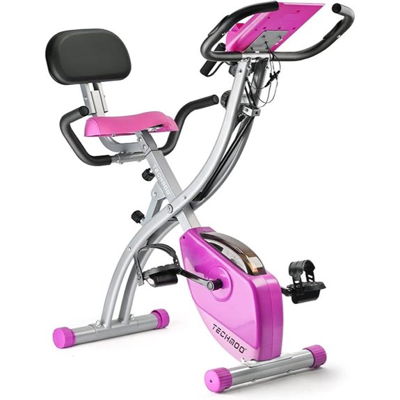 Foldable Exercise Bike with Monitor and Resistance Bands