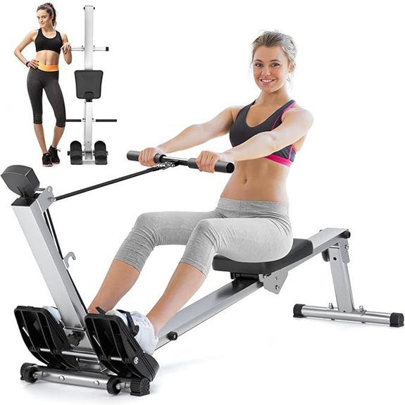Compact Magnetic Foldable Rowing Machine with LCD