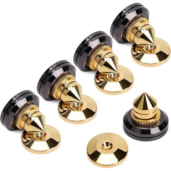 Facmogu 4PCS Gold Speaker Isolation Spikes Kit