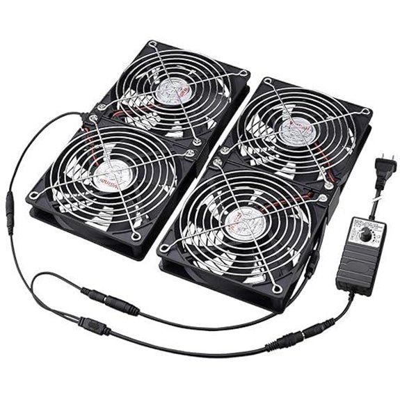 Wathai 4x120mm GPU Mining Rigs Fan with Variable Speed