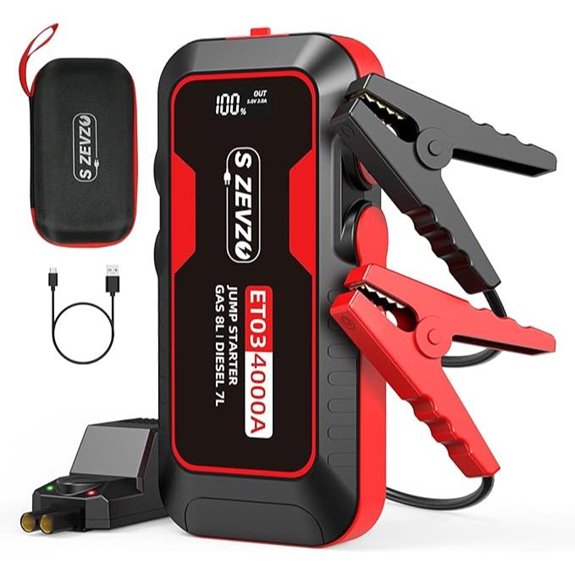 ZEVZO ET03 Car Jump Starter 4000A with USB & LCD