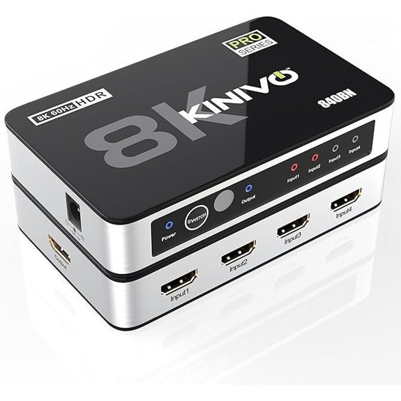 Kinivo 8K HDMI Switch 4-in-1 Hub with HDR10