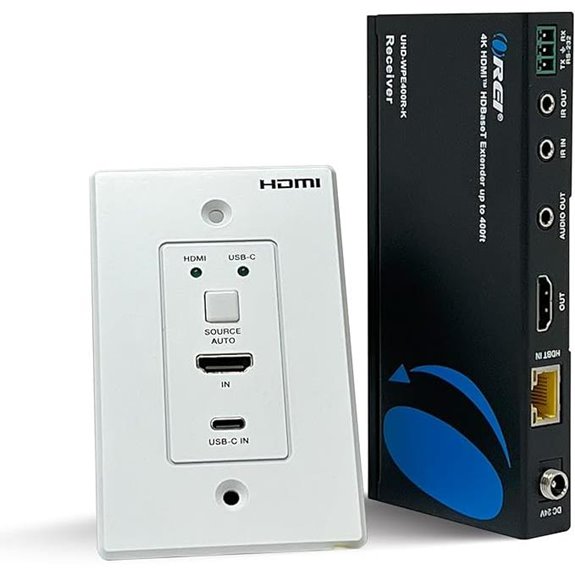 OREI 4K HDMI/USB-C Wall Plate Extender (400 ft)