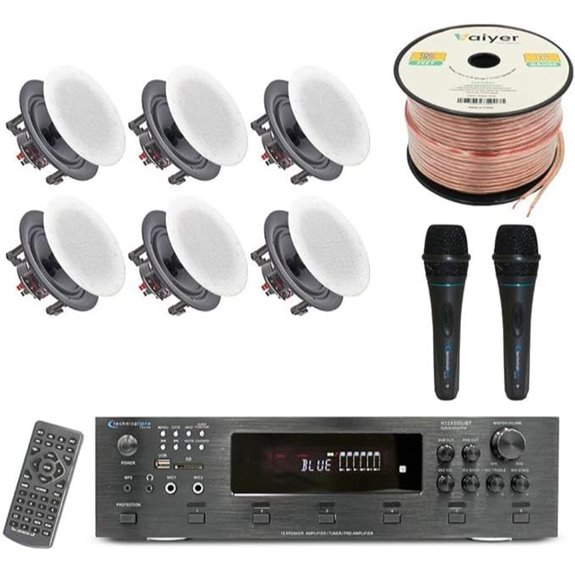 Home Audio System Kit with Amplifier and Speakers