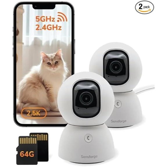 Sensforge 2.5K Indoor Pan-Tilt Security Camera (2-Pack)