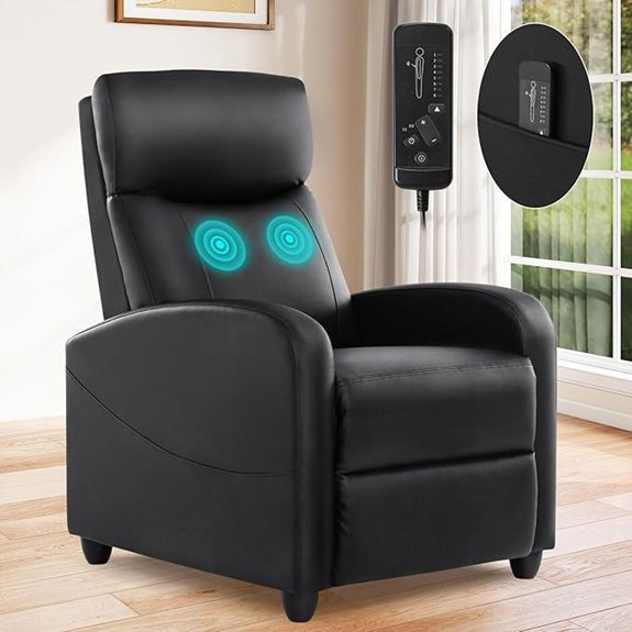 Smug Leather Recliner Chair with Lumbar Support